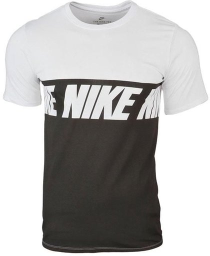 Nike Repeat Logo T-Shirt 856475-100, Mannen, Wit, T-shirt maat: L EU