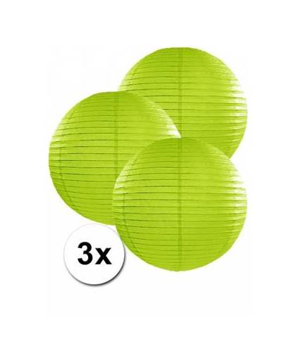 3 groene lampionnen 35 cm
