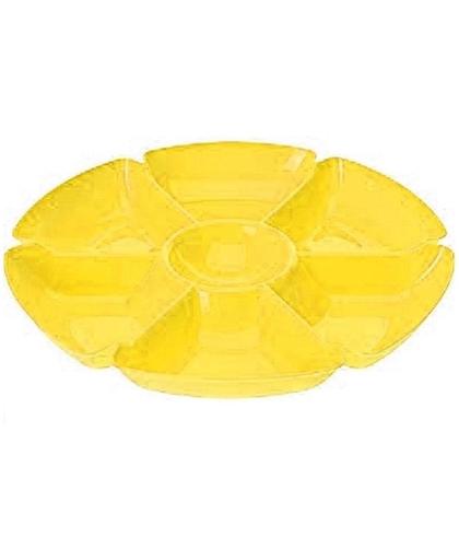 Plastic serveerbord geel 29 cm - snack schaal