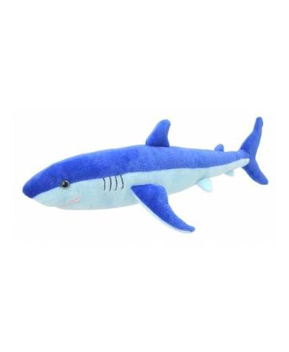Pluche blauwe haai knuffel 40 cm