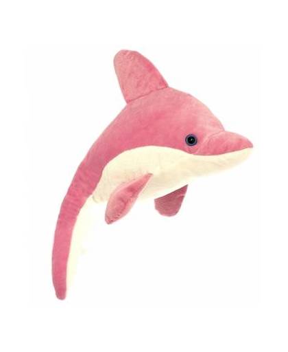 Pluche dolfijn knuffel roze/wit 23 cm