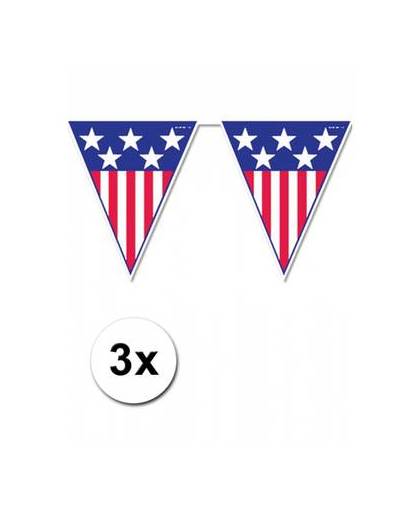 3x amerika vlaggenlijn 4 meter