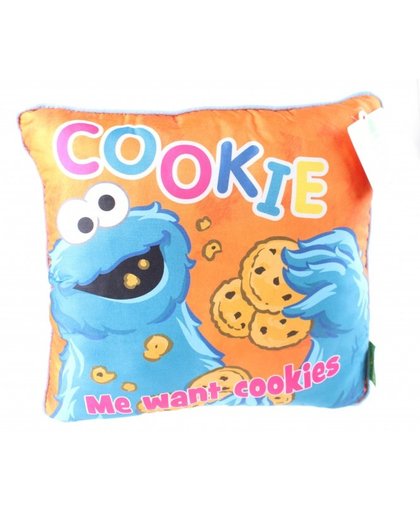 Sesamstraat kussen Sesamstraat Cookie Monster 30 cm