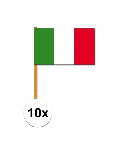 10x stuks luxe zwaaivlag Italie Multi