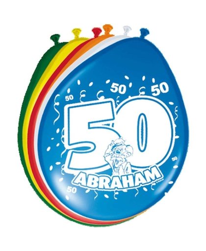 16x stuks Ballonnen versiering 50 jaar Abraham Multi