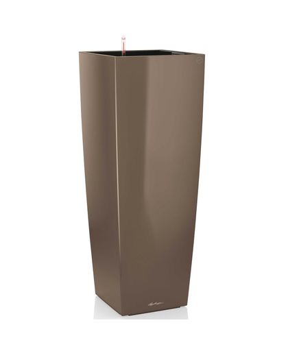 LECHUZA Planter Cubico Alto 40 ALL-IN-ONE High-Gloss Taupe 18234