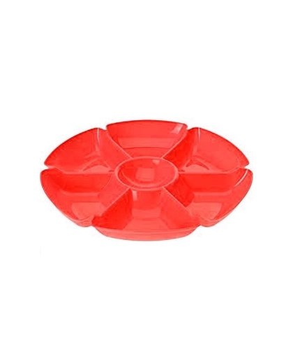 Plastic serveerbord rood 29 cm Rood