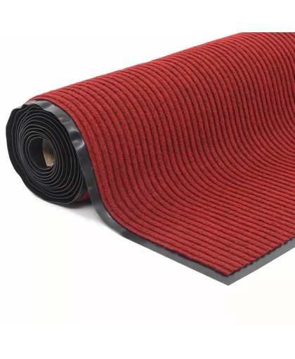 vidaXL Deurmat anti-slip met vinyl onderkant 1.2x5 m rood