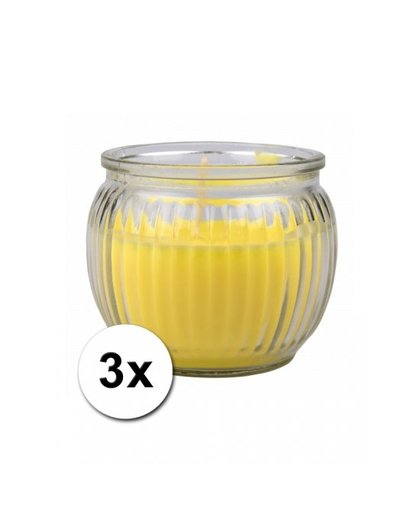 Citronella kaarsen geel 3 stuks Geel