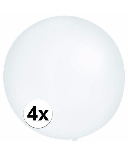 4x Grote ballonnen 60 cm transparant Transparant