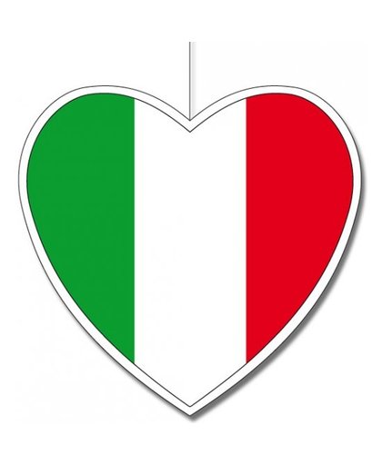 3x stuks hartvormige Italie hangdecoraties van 30 cm Multi