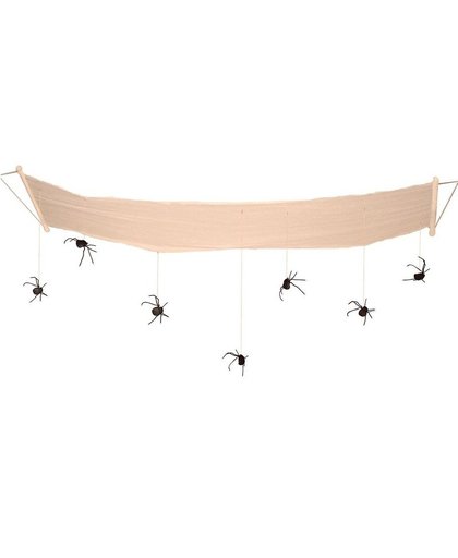 Halloween - Hangdecoratie halloween spinnen aan hangmat 310 cm Multi