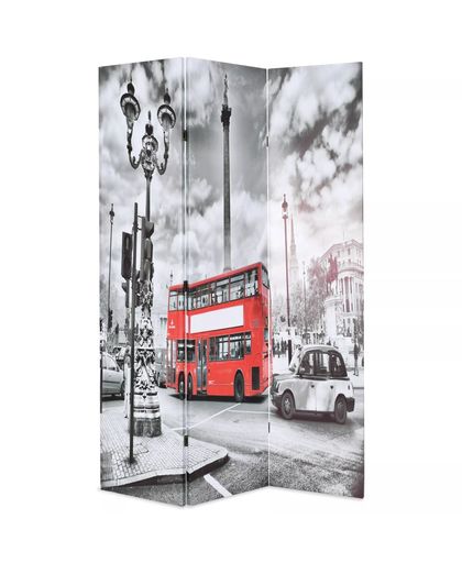 vidaXL Kamerverdeler inklapbaar Londen bus 120x170 cm zwart en wit