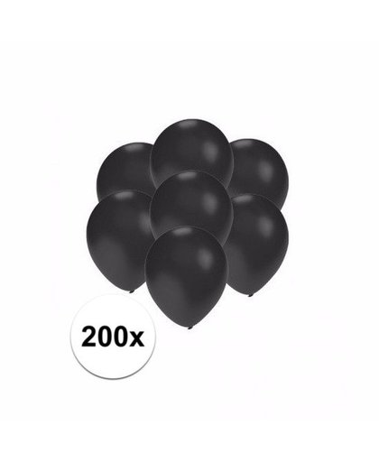 Kleine ballonnen zwart metallic 200 stuks Zwart