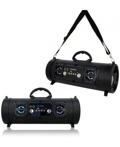 Draagbare Bluetooth Tube Speaker Karaoke Radio Aux SD USB LED