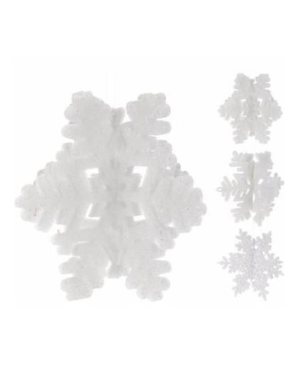 Kerstversiering sneeuwvlok hanger van kunststof - 23 x 3 x 21 cm