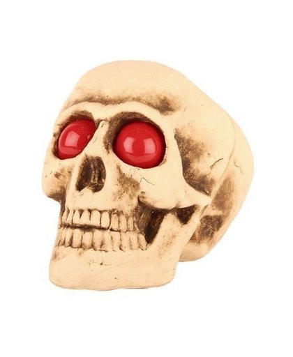 Halloween - Decoratie halloween schedel met lichtgevende ogen Beige