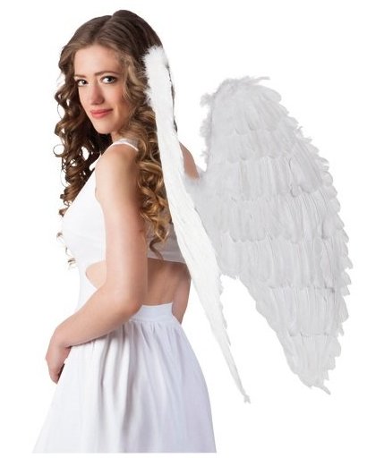 Boland engelenvleugels 87 x 72 cm dames wit