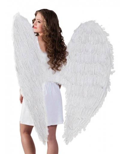 Boland engelenvleugels 120 x 120 cm dames wit