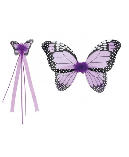 Boland verkleedset vlinder 2 delig meisjes paars