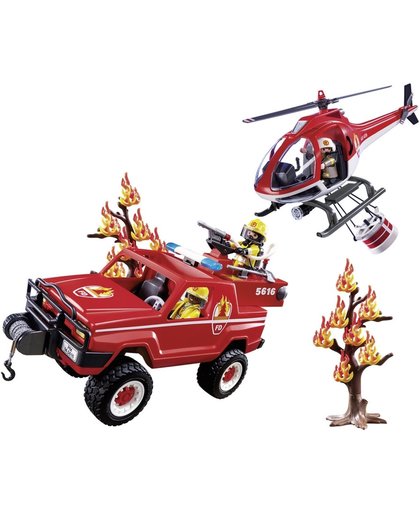 Playmobil City Action 9518 Bos brandweerwagen met Helikopter