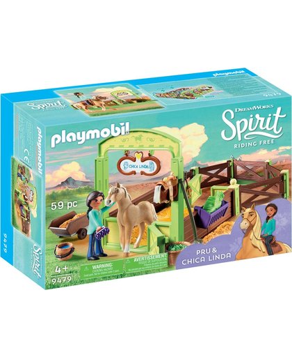 PLAYMOBIL Pru & Chica Linda met paardenbox - 9479