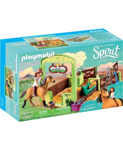 PLAYMOBIL Lucky & Spirit met paardenbox - 9478