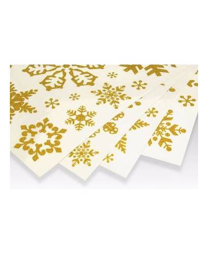 Kerst decoratie raamstickers gouden sneeuwvlokken