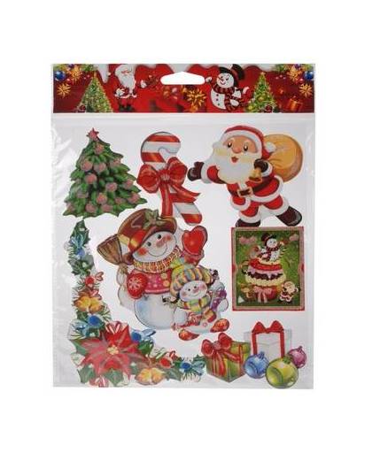 Kerst decoratie stickers rood/groen/multi type 3