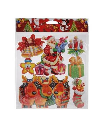 Kerst decoratie stickers rood/groen/multi type 2