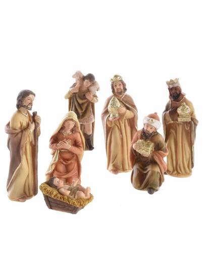 7 kerststal figuren van polystone - kerststalletje figuurtjes