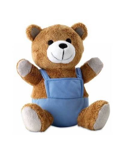 Pluche teddybeer met blauwe outfit