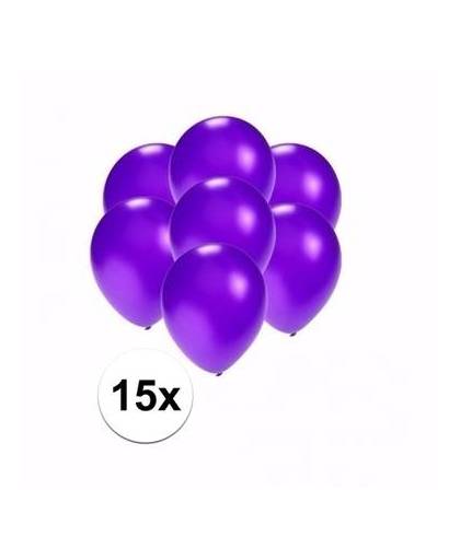 Kleine metallic paarse ballonnen 15 stuks
