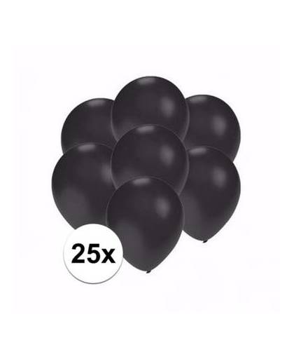 Kleine metallic zwarte ballonnen 25 stuks