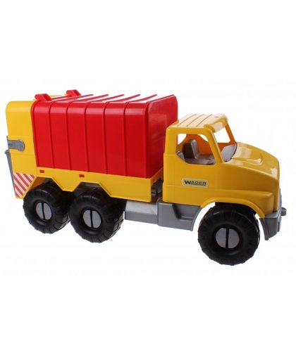 Wader speelgoed Vuilniswagen geel 52 cm