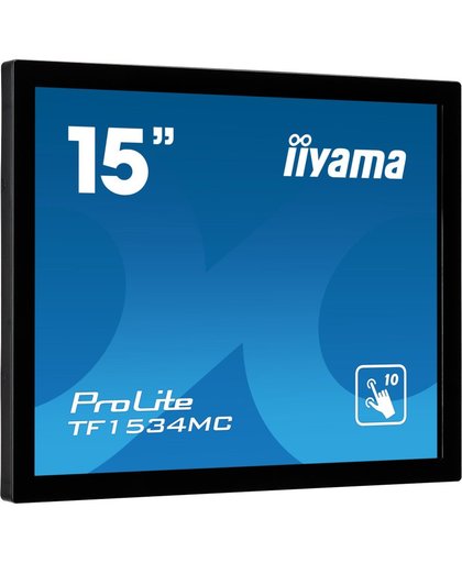 iiyama ProLite TF1534MC-B5X touch screen-monitor 38,1 cm (15") 1024 x 768 Pixels Zwart Multi-touch