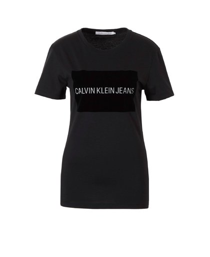 Calvin Klein Jeans Institutional Flock Box W T-shirt Dames zwart