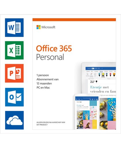 Microsoft Office 365 Personal Abonnement 1 jaar NL