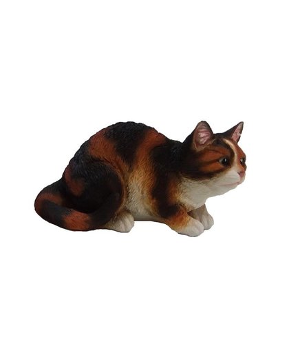 Dierenbeeld zittende kat/poes gekleurd 32 cm Multi