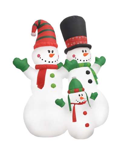 vidaXL Kerstsneeuwpoppen Santa Family opblaasbaar LED IP44 240 cm