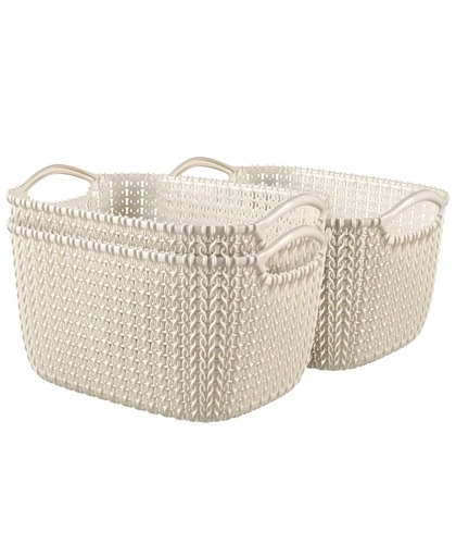 Knit Rectangular Basket S, Setx3