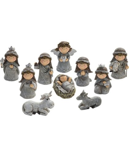 10-delige kinder kerststal figuren beeldjes 7 cm Multi