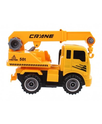 Gearbox bouwtruck 20 cm geel Crane