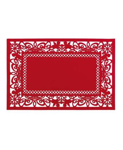 Clayre & eef placemat 45x30 cm rood - rood - stof