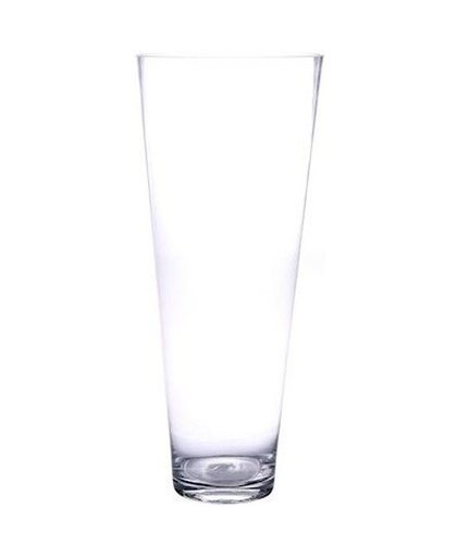 Conische vaas glas 43 cm Transparant