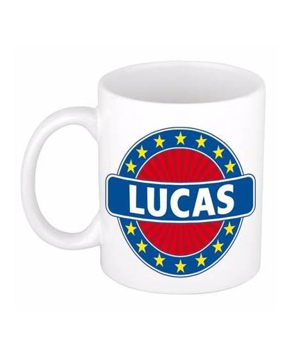 Lucas naam koffie mok / beker 300 ml - namen mokken