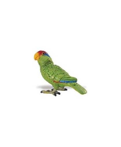 Groene amazone papegaai van plastic 7 cm