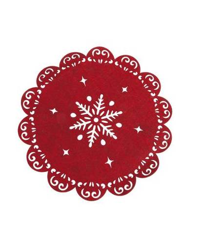 Clayre & eef placemat ø 35 cm rood - rood - stof