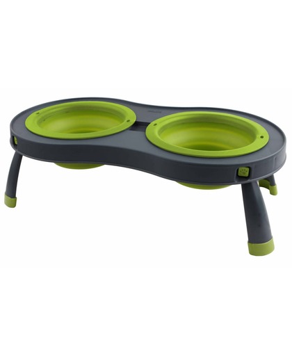 Popware Elevated Double Pet Feeder Small Green 306861