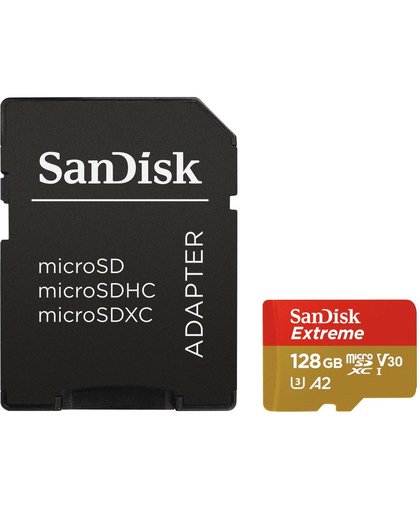 SanDisk MicroSDXC Extreme 128 GB 160MB/s + SD Adapter